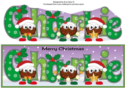 Crazy Christmas Puddings with Christmas decorations CHARLIE large dl
