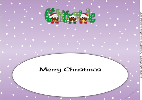 Crazy Christmas Puddings with Christmas decorations CHARLIE large dl insert