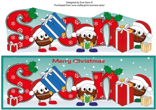 Crazy Christmas Puddings with presents SON large dl 3