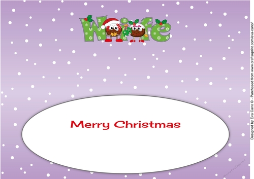 Crazy Christmas Pudding Couple with Mistletoe WIFE large dl 2 insert