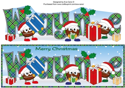 Crazy Christmas Puddings with presents WAYNE large dl