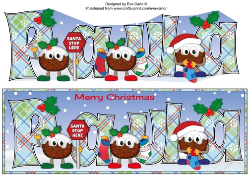 Crazy Christmas Puddings with Christmas stockings PAULA large dl