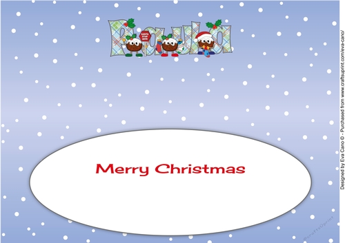 Crazy Christmas Puddings with Christmas stockings PAULA large dl insert