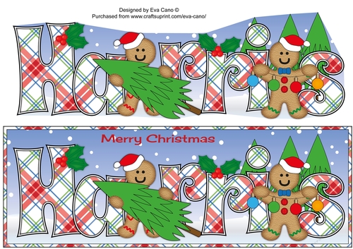 Gingerbread men with Christmas Trees HARRIS large dl
