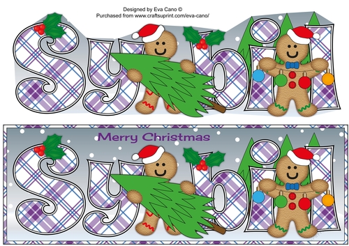 Gingerbread men with Christmas Trees SYBIL large dl