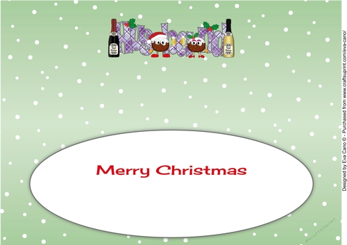 Crazy Christmas Pudding Couple with Champagne HUSBAND large dl insert