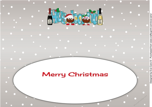 Crazy Christmas Pudding Couple with Champagne HUSBAND large dl 3 insert