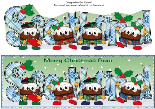 Crazy Scottish Christmas Puddings SCOTLAND large dl