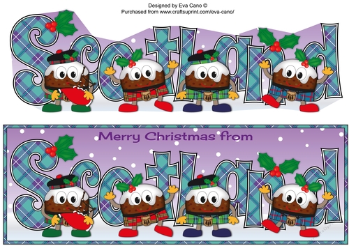 Crazy Scottish Christmas Puddings SCOTLAND large dl 2
