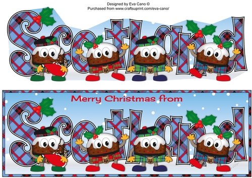 Crazy Scottish Christmas Puddings SCOTLAND large dl 3