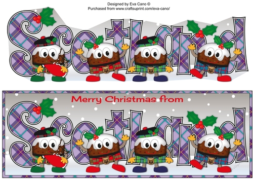 Crazy Scottish Christmas Puddings SCOTLAND large dl 4