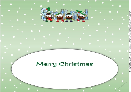 Crazy Scottish Christmas Puddings SCOTLAND large dl insert