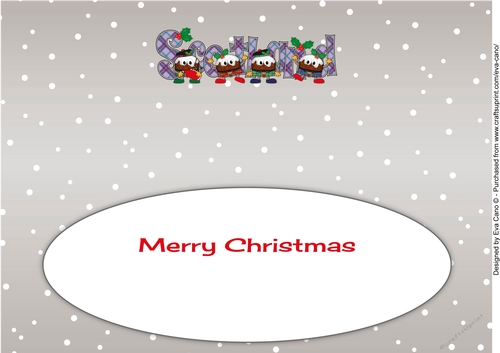 Crazy Scottish Christmas Puddings SCOTLAND large dl 4 insert