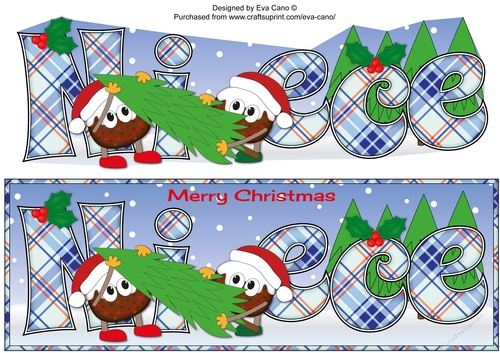 Crazy Christmas Puddings choosing the Christmas tree NIECE large dl