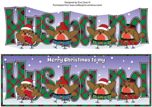 Scottish Christmas Robins HUSBAND large dl 2