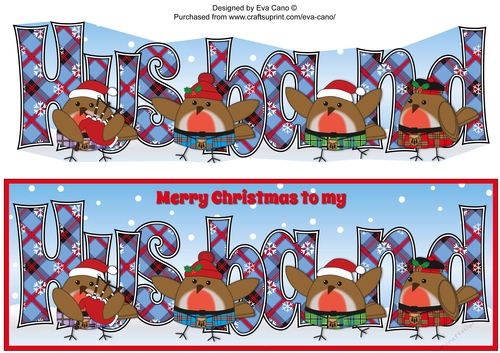 Scottish Christmas Robins HUSBAND large dl 3