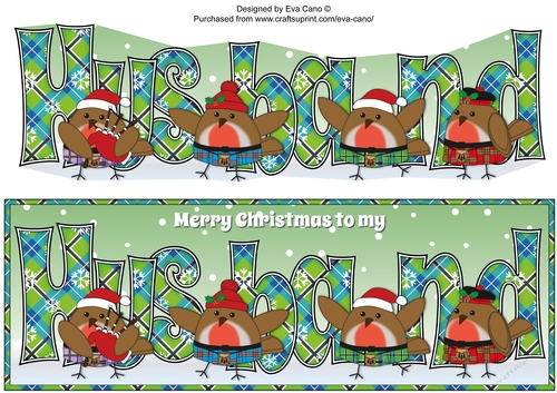 Scottish Christmas Robins HUSBAND large dl 4