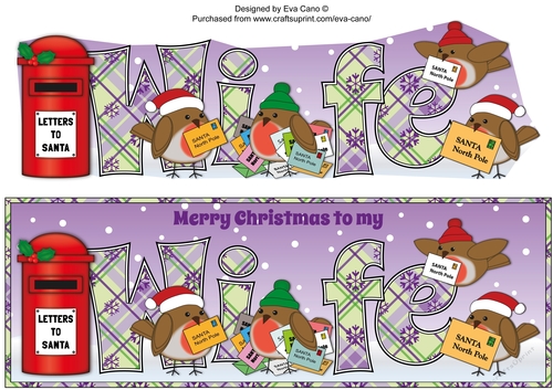 Christmas Robins with letters to Santa WIFE large dl