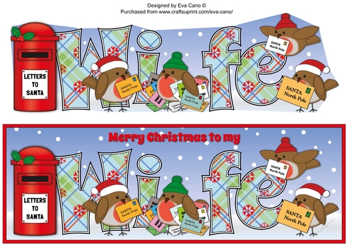 Christmas Robins with letters to Santa WIFE large dl 3