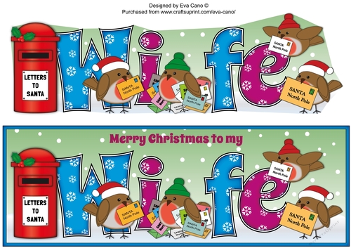 Christmas Robins with letters to Santa WIFE large dl 4
