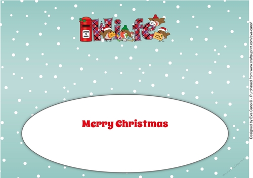 Christmas Robins with letters to Santa WIFE large dl 2 insert