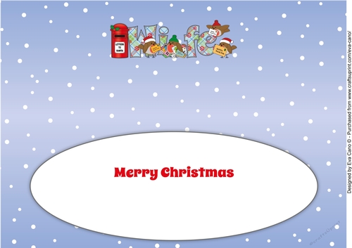 Christmas Robins with letters to Santa WIFE large dl 3 insert