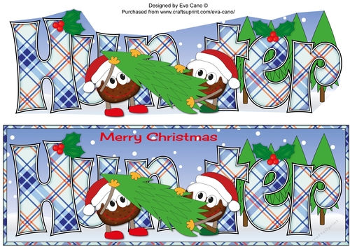 Crazy Christmas Puddings choosing the Christmas tree HUNTER large dl