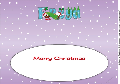Crazy Christmas Puddings choosing the Christmas tree FREYA large dl insert