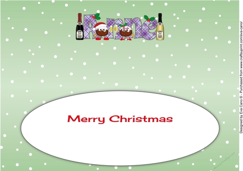 Crazy Christmas Pudding Couple with Champagne ANNE large dl insert