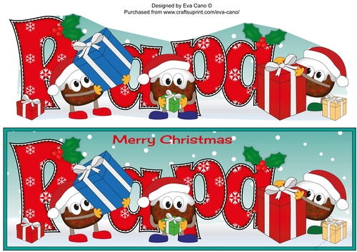 Crazy Christmas Puddings with presents PAPA large dl