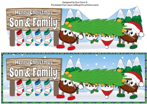Crazy Christmas Puddings taking the Christmas tree home SON & FAMILY large dl