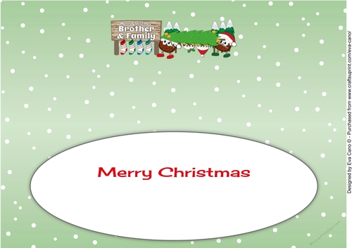 Crazy Christmas Puddings taking the Christmas tree home BROTHER & FAMILY large dl insert