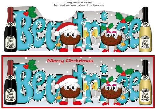 Crazy Christmas Pudding Couple with Champagne BEATRICE large dl