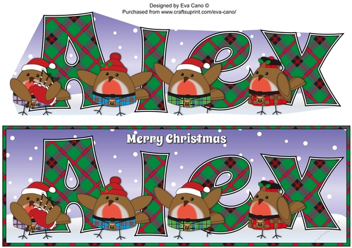 Scottish Christmas Robins ALEX large dl