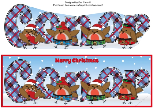 Scottish Christmas Robins CONOR large dl