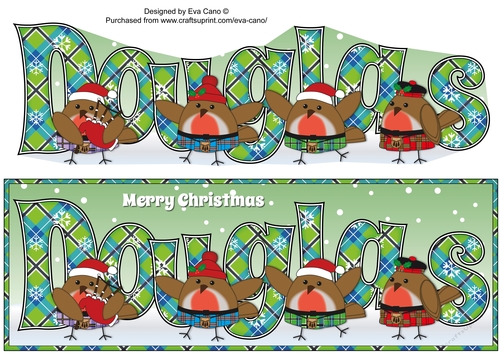 Scottish Christmas Robins DOUGLAS large dl