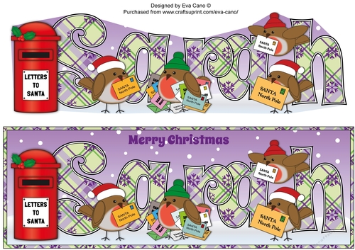 Christmas Robins with letters to Santa SARAH large dl