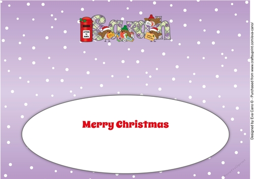 Christmas Robins with letters to Santa SARAH large dl insert