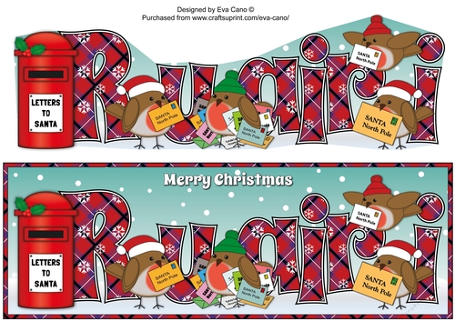 Christmas Robins with letters to Santa RUAIRI large dl
