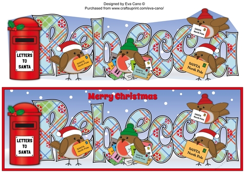 Christmas Robins with letters to Santa REBECCA large dl