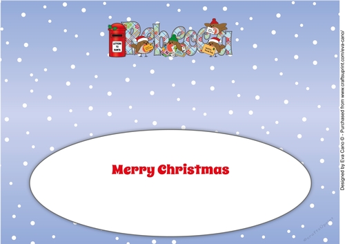 Christmas Robins with letters to Santa REBECCA large dl insert
