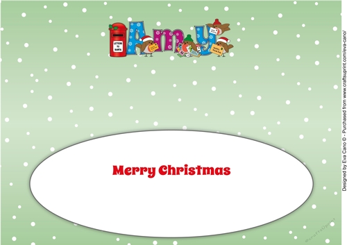 Christmas Robins with letters to Santa AMY large dl insert