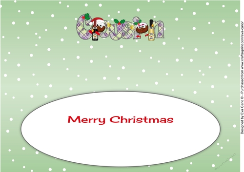 Crazy Christmas Pudding Couple celebrating Christmas COUSIN large dl 3 insert
