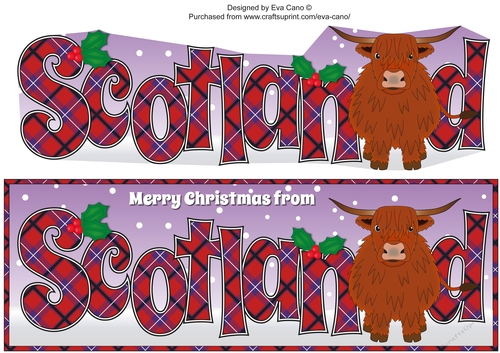 Christmas Highland Cow SCOTLAND large dl 2