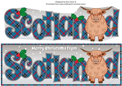 Christmas Highland Cow SCOTLAND large dl 3