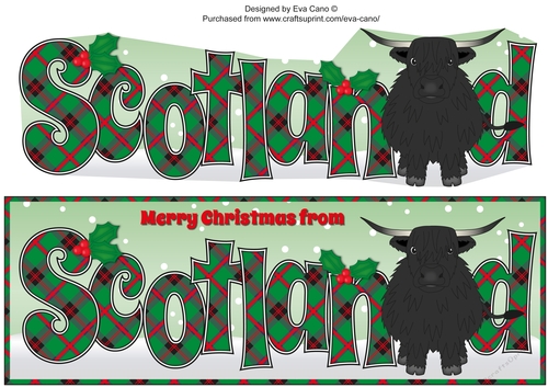 Christmas Highland Cow SCOTLAND large dl 4