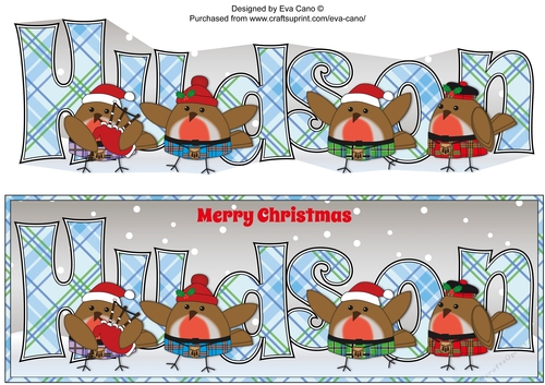 Scottish Christmas Robins HUDSON large dl