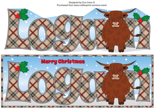 Christmas Highland Cow LOGAN large dl