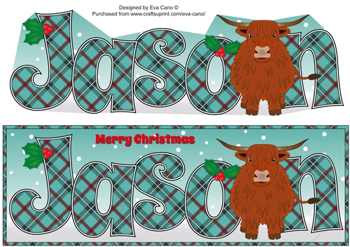 Christmas Highland Cow JASON large dl