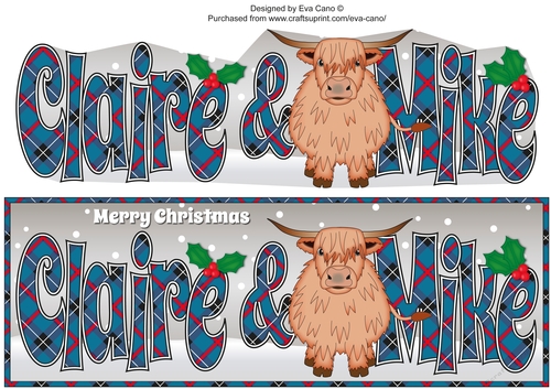 Christmas Highland Cow CLAIRE & MIKE large dl